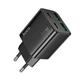 Адаптер сетевой HOCO N55 Fundador four-port charger set 2хUSB/2хType-C 20W/3A Black - изображение 3