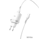 Сетевой адаптер HOCO C12Q Type-C Cable Smart FCP/AFC 1xUSB 18W/3A Белый - изображение 2