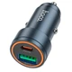 Адаптер автомобільний Hoco Z57A Glorious Car charger USB/Type-C 30W/3A Grey - зображення 1