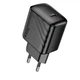 Адаптер сетевой HOCO CS24A Cable Puerto single-port charger USB Type-C 25W/3A Black - изображение 1