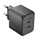 Адаптер мережевий HOCO CS16A Wish two-way charger USB Type-C/Lightning 20W/3A Black - зображення 1