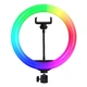 Студийный свет, кольцевая светодиодная Led Лампа СRYSTAL RGB 36cм с зажимом для телефону - изображение 1
