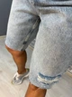 Шорти жіночі джинсові Women Denim 2038-977 бермуди рвані довжина до колін 38 блакитні - зображення 2