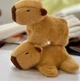 Мягкая игрушка Капибара с рюкзаком на руку цепляющейся лапами 18 см Браслет Коричневый - изображение 4