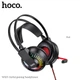 Наушники игровые с подсветкой HOCO W105 LED Joyful Gaming Headphones черно красные - изображение 2