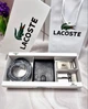 Чоловічий подарунковий набір Lacoste для чоловіка ремінь, гаманець + упаковка у подарунок - зображення 1