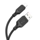 Кабель Lightning Hoco Lightning Cool silicone data cable X90 для айфону 5 6 7 8 11 12 1 метр чорний - зображення 2