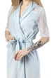 Халат женский велюровый с короткими кружевными рукавами Felisiya Lingerie Голубой 73/к-051 S (2000011131012) - изображение 7