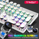 Белая проводная механическая игровая клавиатура TWolf T75 punk LED Blue Switch. - изображение 2