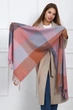 Кашемировый палантин шарф в клетку с бахромой PASHMINA лиловый - изображение 2