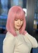 Перука PoliLy 16003 Dark Pink каре рожевий з імітацією шкіри термостійке волокно - зображення 5