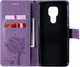 Чехол для Motorola E7 Plus (рисунок кот и дерево) Lilac (23763-3B) - изображение 2