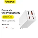 Мережевий зарядний пристрій Baseus GaN6 Pro Fast Charger 2C+2U 65W EU Moon White((With:Mini White Cable Type-C to Type-C 100W(20V/5A) 1m White） (P10162701213-00) - изображение 9