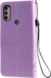 Чехол книжка Motorola E40 (чехол кот и дерево) Lilac (30370-3B) - изображение 2