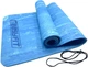 Професійний спортивний нековзний килимок каремат для йоги та фітнесу EasyFit PER Premium Mat EF-1930-1-B 183х61х0.8 см синiй - зображення 1