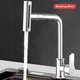 Смеситель-кран кухонный Kraft KF556 с поворотным аэратором нержавеющая сталь Chrome - изображение 4