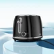 Тостер электрический Hoco HE50 Retro toaster из нержавеющей стали горизонтальный автоматический для хлеба на 2 тоста жарки размораживание подогрев |850W, 38mm слот, 6 режимов| Черный - изображение 3