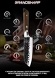 Ніж шеф кухаря Grandsharp Santoku Knife 5 дюймів у подарунковій коробці - зображення 2