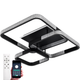 Люстра светодиодная потолочная LUMINARIA AKRILIKA SQUARE 130W 4S BLACK/CLEAR 220V IP20 с пультом ДУ для кухни, спальни, гостиной - изображение 1