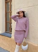 Женский вязаный костюм с юбкой пудрового цвета 30424 One Size - изображение 2