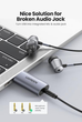 Звуковая карта Ugreen USB - 3.5мм minijack с поддержкой микрофона 24 біт/96 кГц TRRS Наружный Адаптер Стерео AUX 4-пиновый Серый - изображение 7