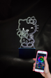 3d-светильник Хелло Китти, Hello Kitty, 3д-ночник, несколько подсветок (на bluetooth), подарок для девочки - изображение 1