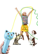 Воздушная игрушка Teddy ZipString для детей, антистресс для взрослых, игрушка для кошек и собак, голубого цвета с батарейками - изображение 1
