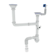 Сифон для кухні ZERIX SK-03-A 3 1/2"x40 з двома різьб. випусками та відведенням для пральної машини (ZX4955) ( 29152 ) - изображение 1