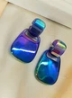 Женские серьги бижутерия Акрил перламутровый jewelry Синий - изображение 5