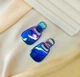 Женские серьги бижутерия Акрил перламутровый jewelry Синий - изображение 6