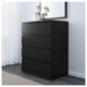 Комод MALM на 4 шухляди IKEA 304.035.66 чорно-коричневий - зображення 3