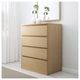 Комод MALM на 4 ящика IKEA 704.035.74 белый шпон дуба - изображение 3