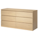 Комод MALM IKEA 904.035.87 белый шпон дуба - изображение 1