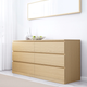 Комод MALM IKEA 904.035.87 белый шпон дуба - изображение 2