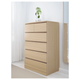 Комод MALM на 6 ящиков IKEA 904.036.05 белый шпон дуба - изображение 4