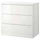 Комод MALM IKEA 704.240.53 белый лак - изображение 1
