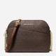 Сумка кросс-боди через плечо женская маленькая Michael Kors Jet Set Travel Medium Logo Dome Crossbody Bag 35F1GTVC6B Коричневая (194900656365) - изображение 1