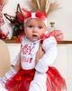 Праздничный комплект для девочки 3 в 1 боди Dexter`s с юбкой и повязкой joy to the world 74 см - изображение 11