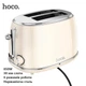 Тостер Hoco HE50 Retro (220в, 850W, 38-мм слоты, 6 режимов работы) - Молочно-белый - изображение 1