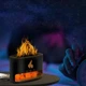 Увлажнитель воздуха UKC Docsal Flame black 3in1 соленые камни / лампа - изображение 5