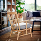 Крісло PERSBOL IKEA 503.501.90 береза/світло-сірий - зображення 3