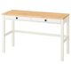 Комп'ютерний стіл HEMNES 120x47 см IKEA 305.349.54 біла морилка/імітація дуб - зображення 1