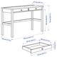 Комп'ютерний стіл HEMNES 120x47 см IKEA 305.349.54 біла морилка/імітація дуб - зображення 7