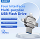 Флешка Адаптер для iPhone Android Eaget i71 USB-накопитель 64 gb 3.0 MicroUSB Type-C Apple Lightning 4 в 1 - изображение 2
