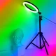 Кільцева LED лампа RGB 36 см 30 ВТ та штатив 0.5 метра - зображення 10