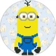 Набір для вишивки бісером Барвиста Вишиванка Пошита новорічна іграшка Кевін (серія: Міньйони (Посіпаки)) 14х14 (ТР387аБ1414k) - изображение 2