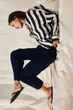 Штани з льоном H&M 271145316_navy XXL Темно-синій - зображення 4