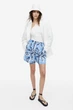 Шорти лляні H&M 270993840_blue S Блакитний/білий - зображення 3