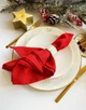 Льняные салфетки TouchableLinen 4 шт Красный Салфетки для сервировки стола 25х25 см - изображение 3