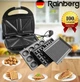 Электрогриль мультимейкер Rainberg RB-5408 4в1 орещница бутербродница бельгийская вафля гриль 2200 Вт - изображение 7